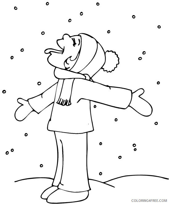 Snowflake Coloring Pages Catching Snowflake Printable 2021 5486 Coloring4free