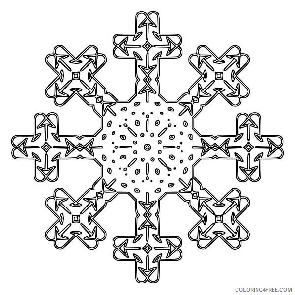 Snowflake Coloring Pages Cross Pattern Winter Season Snowflake Printable 2021 5488 Coloring4free