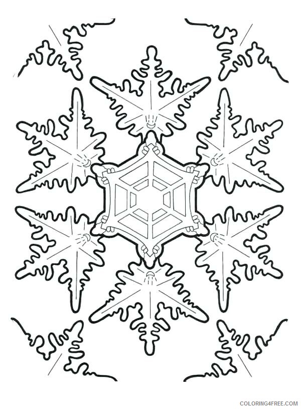 Snowflake Coloring Pages Snowflake Fractal Printable 2021 5505 Coloring4free