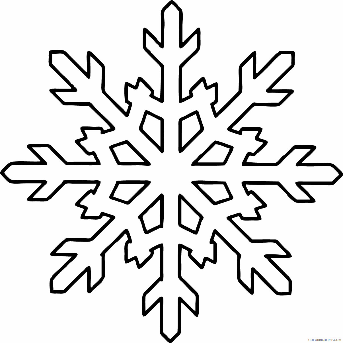 Snowflake Coloring Pages Snowflake Shape Printable 2021 5513 Coloring4free