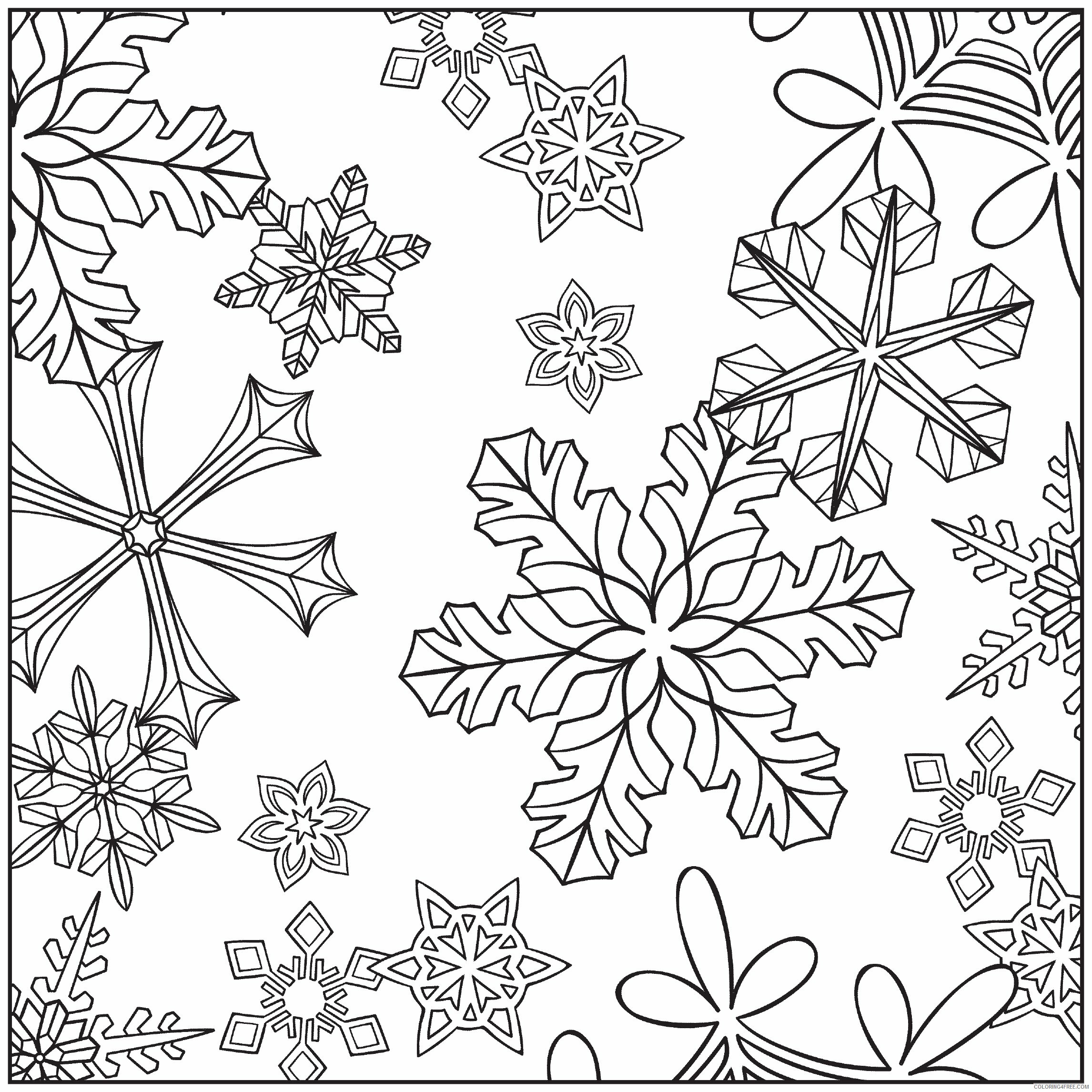 Snowflake Coloring Pages Snowflake Winter for Adults Printable 2021 5522 Coloring4free