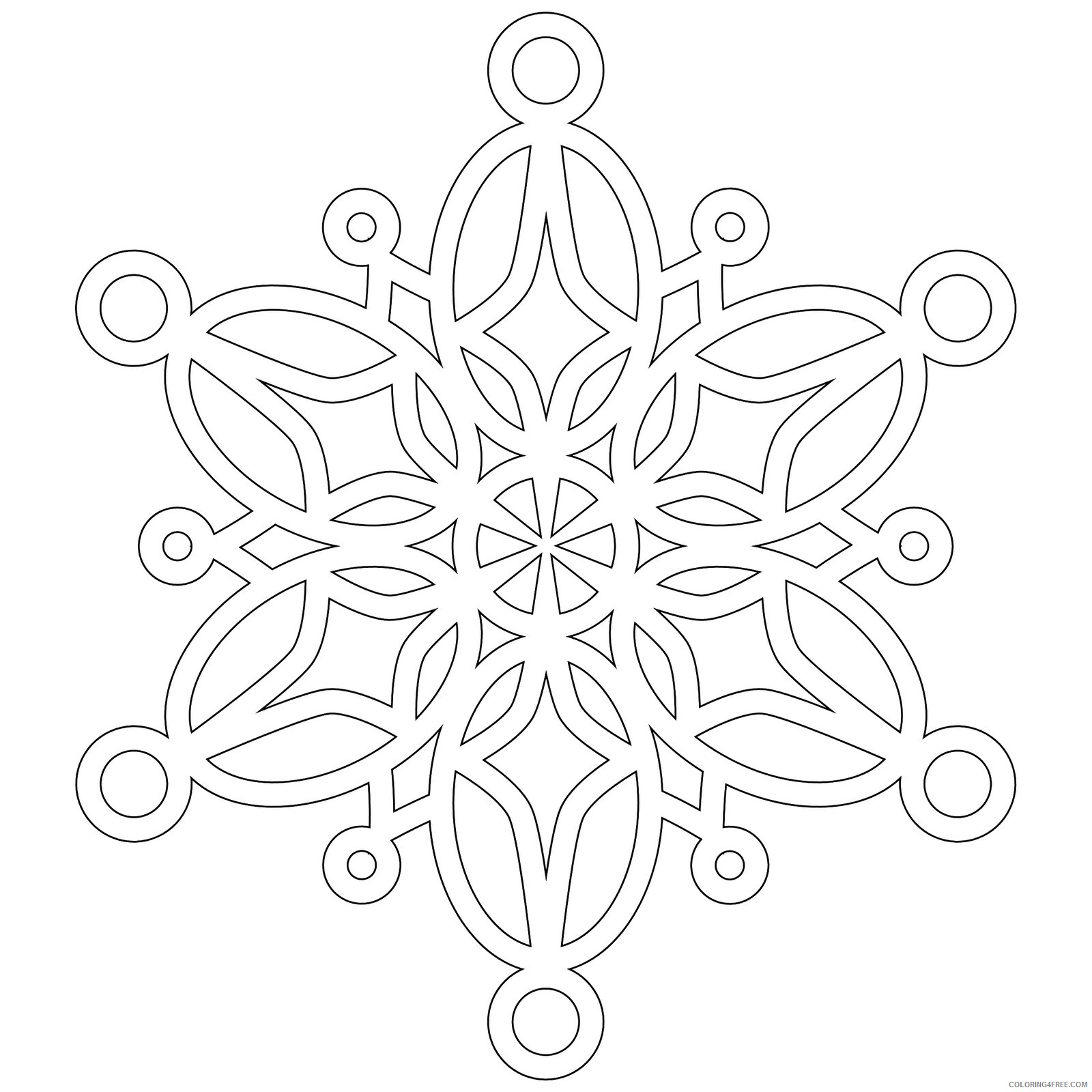 Snowflake Coloring Pages Snowflakes 2 Printable 2021 5512 Coloring4free