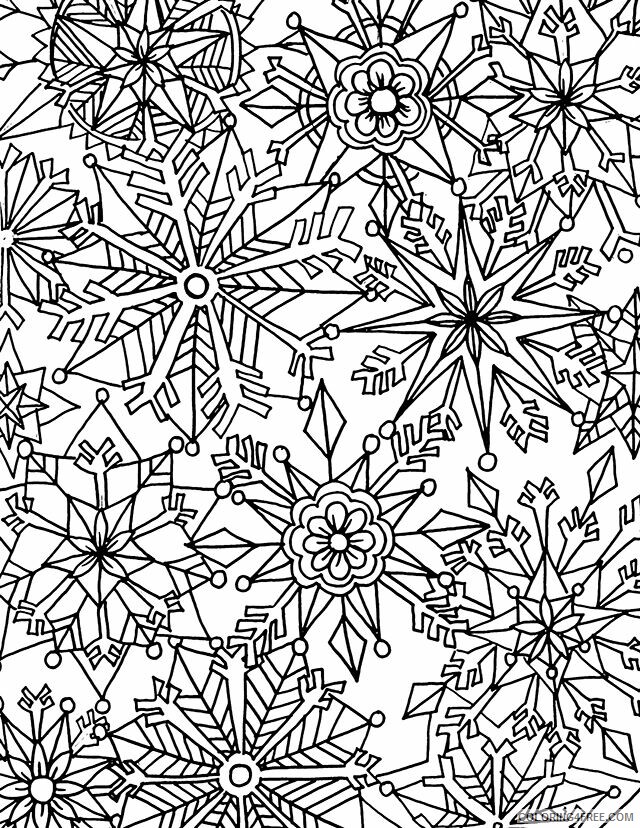 Snowflake Coloring Pages Snowflakes Winter for Adults Printable 2021 5521 Coloring4free