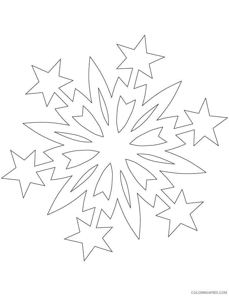 Snowflake Coloring Pages snowflake pattern with christmas stars Printable 2021 5507 Coloring4free