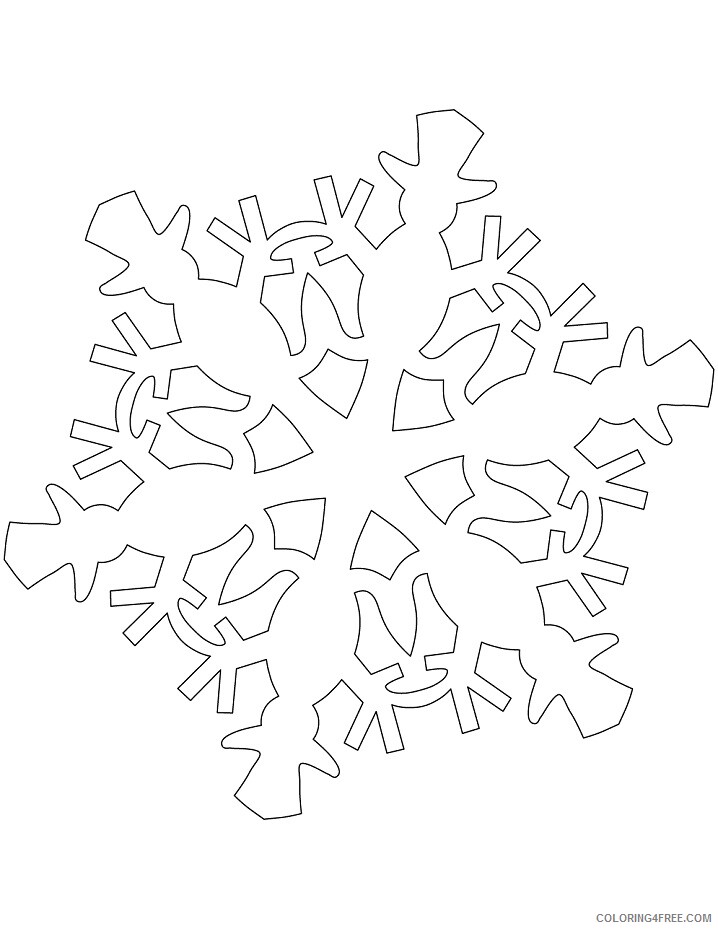Snowflake Coloring Pages snowflake pattern with snowman Printable 2021 5509 Coloring4free