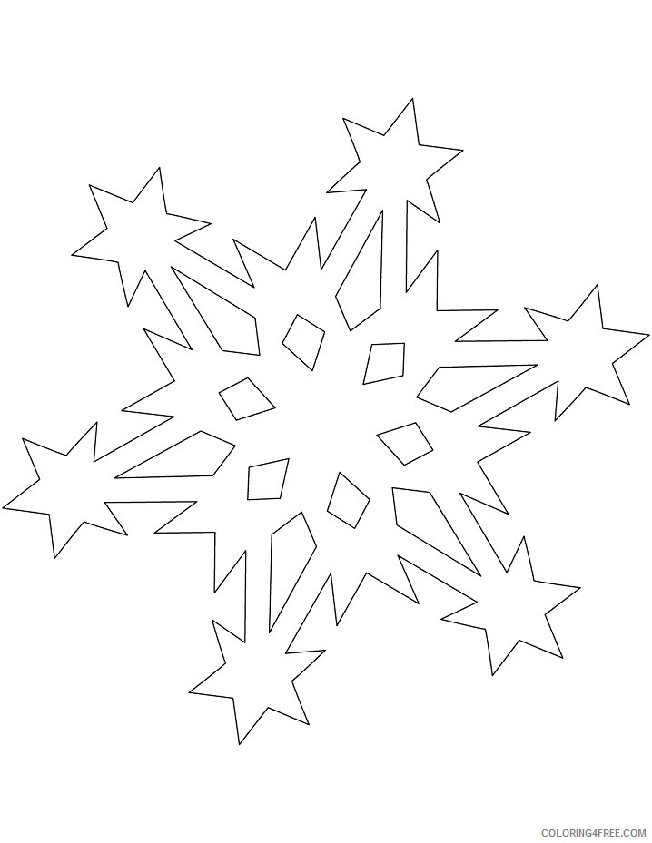 Snowflake Coloring Pages snowflake pattern with stars Printable 2021 5510 Coloring4free