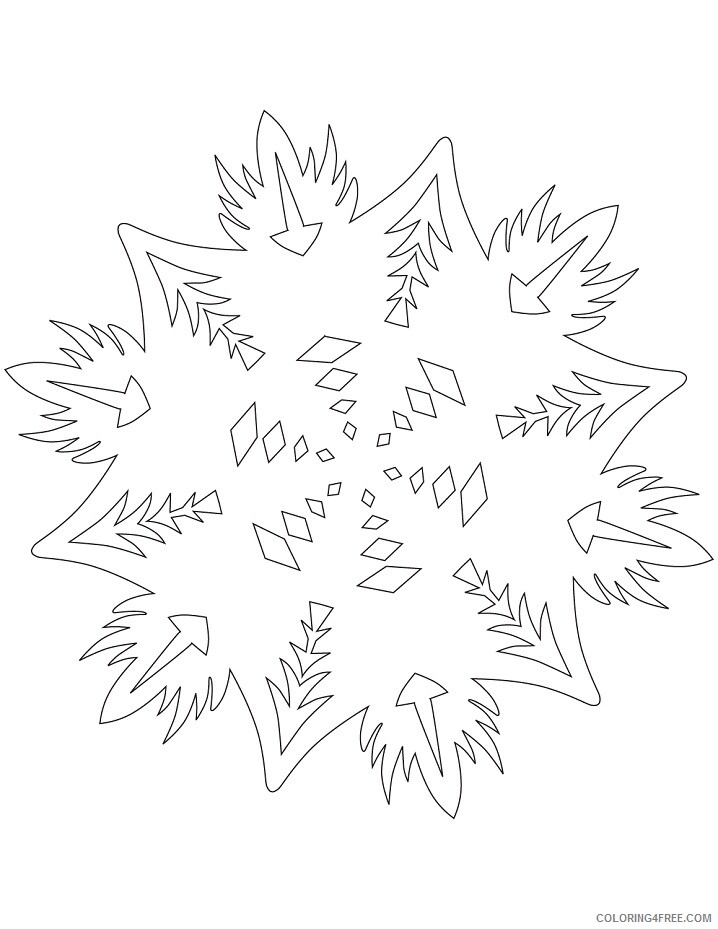 Snowflake Coloring Pages snowflake with abstract pattern Printable 2021 5523 Coloring4free