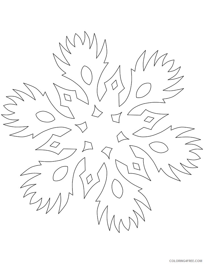 Snowflake Coloring Pages snowflake with burning pattern Printable 2021 5525 Coloring4free