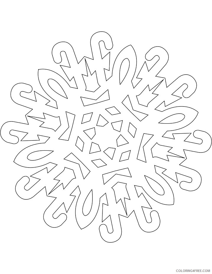 Snowflake Coloring Pages snowflake with caramel cane Printable 2021 5527 Coloring4free