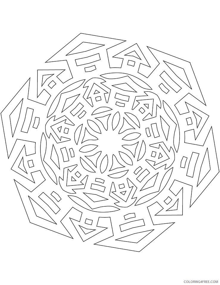 Snowflake Coloring Pages snowflake with houses Printable 2021 5530 Coloring4free