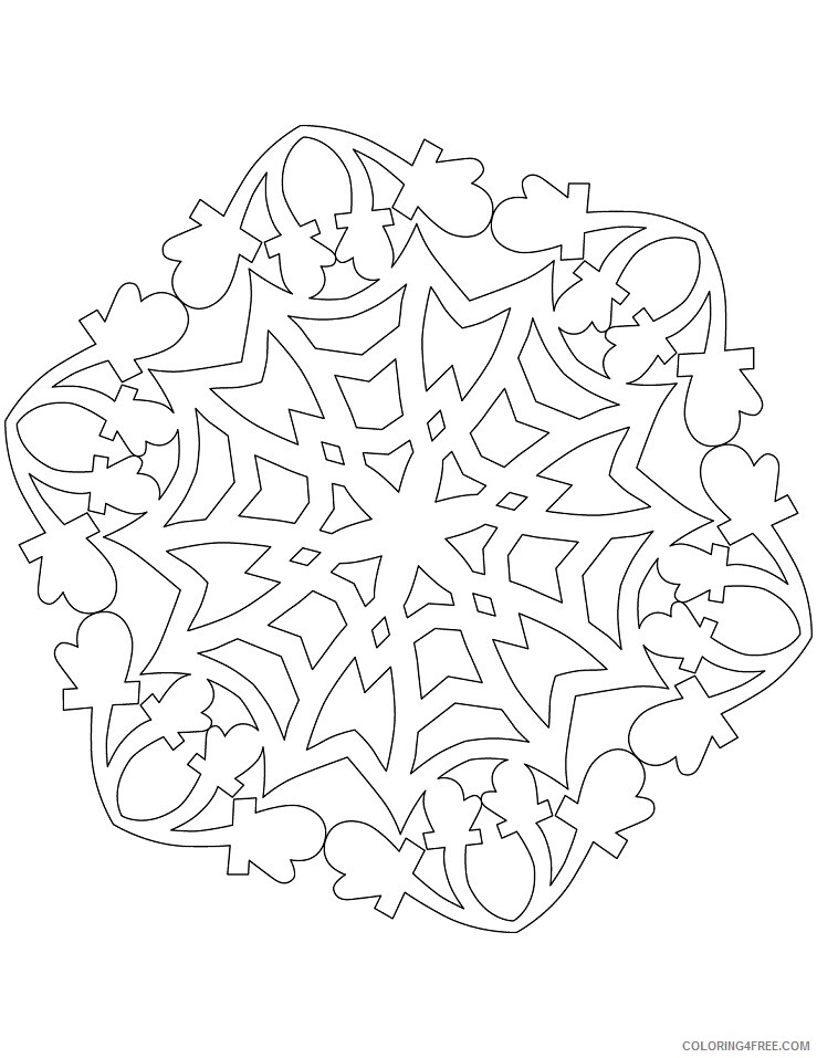 Snowflake Coloring Pages snowflake with mittens Printable 2021 5533 Coloring4free