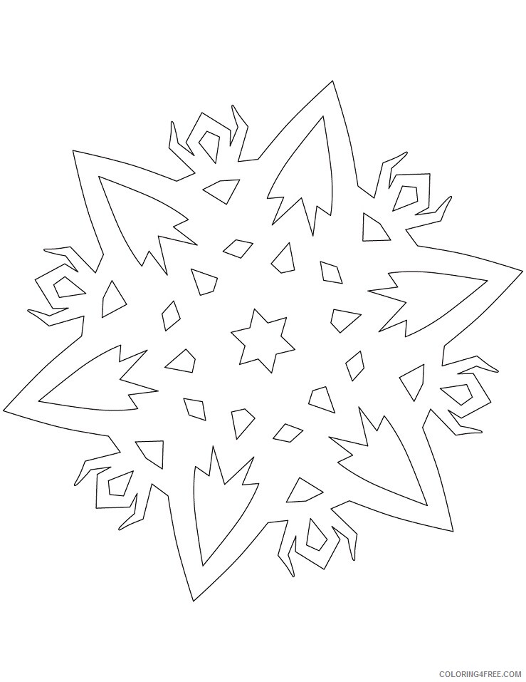 Snowflake Coloring Pages snowflake with ritual creatures Printable 2021 5534 Coloring4free