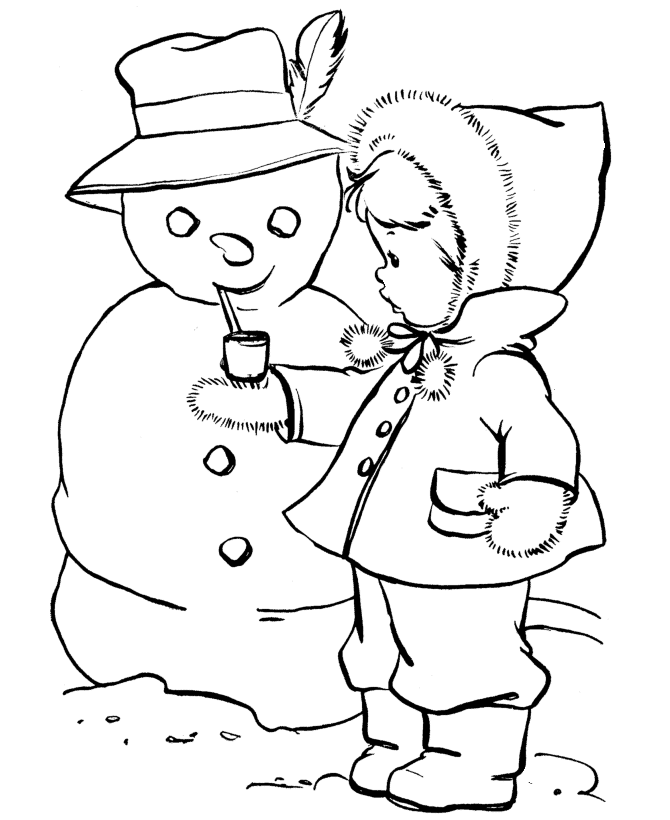 Snowman Coloring Pages Adding the Corncob Pipe on the Snowman Printable 2021 5541 Coloring4free