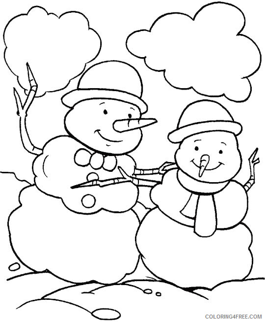 Snowman Coloring Pages Free Snowman for Kids Printable 2021 5558 Coloring4free