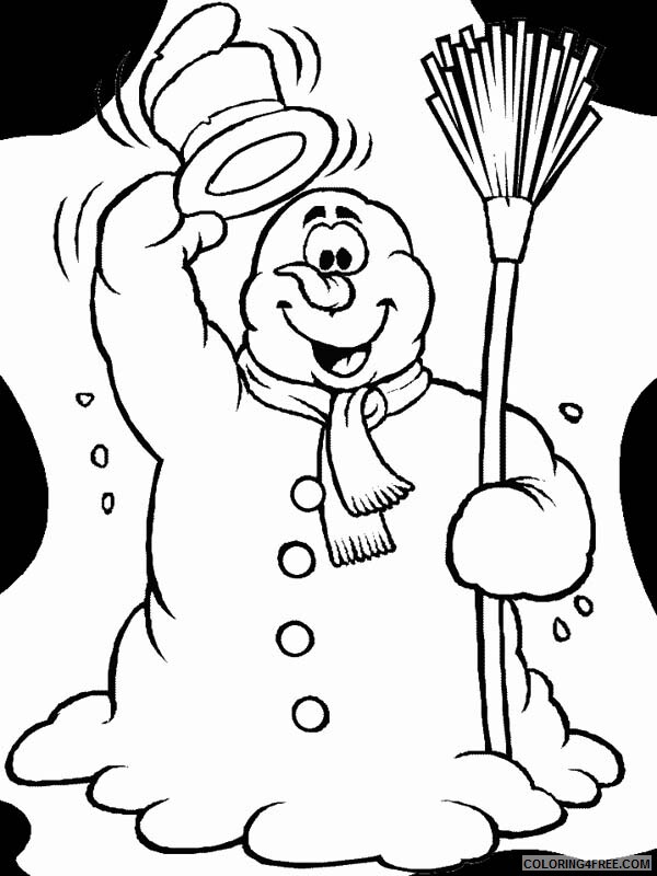 Snowman Coloring Pages Hilarious Mr Snowman Says Hello Winter Printable 2021 5563 Coloring4free