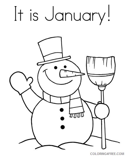 Snowman Coloring Pages January Snowman Printable 2021 5565 Coloring4free