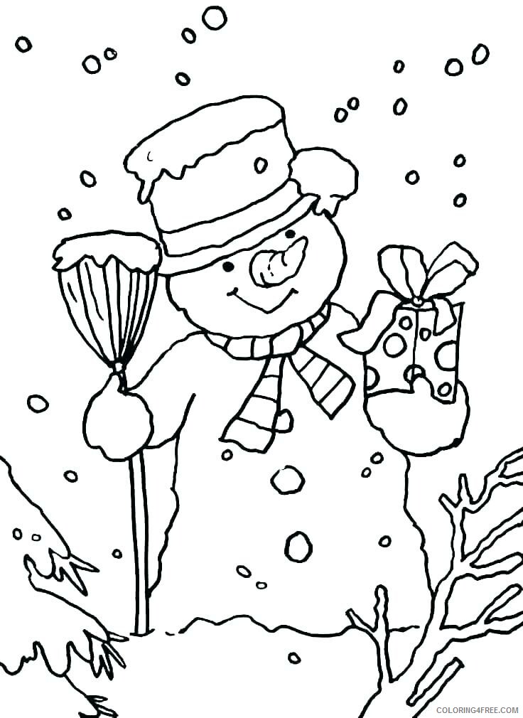 Snowman Coloring Pages January Snowman Printable 2021 5566 Coloring4free