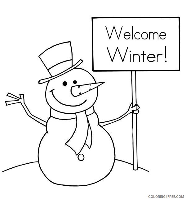 Snowman Coloring Pages Mr Snowman Says Happy Winter Season Printable 2021 5571 Coloring4free