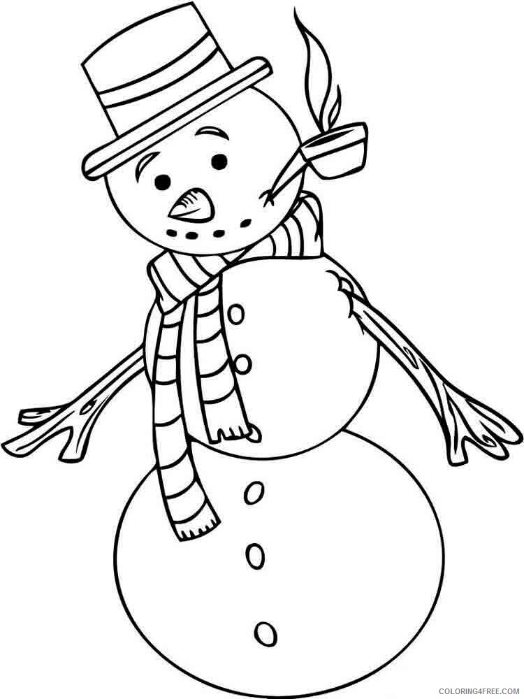 Snowman Coloring Pages Snowman 13 Printable 2021 5584 Coloring4free