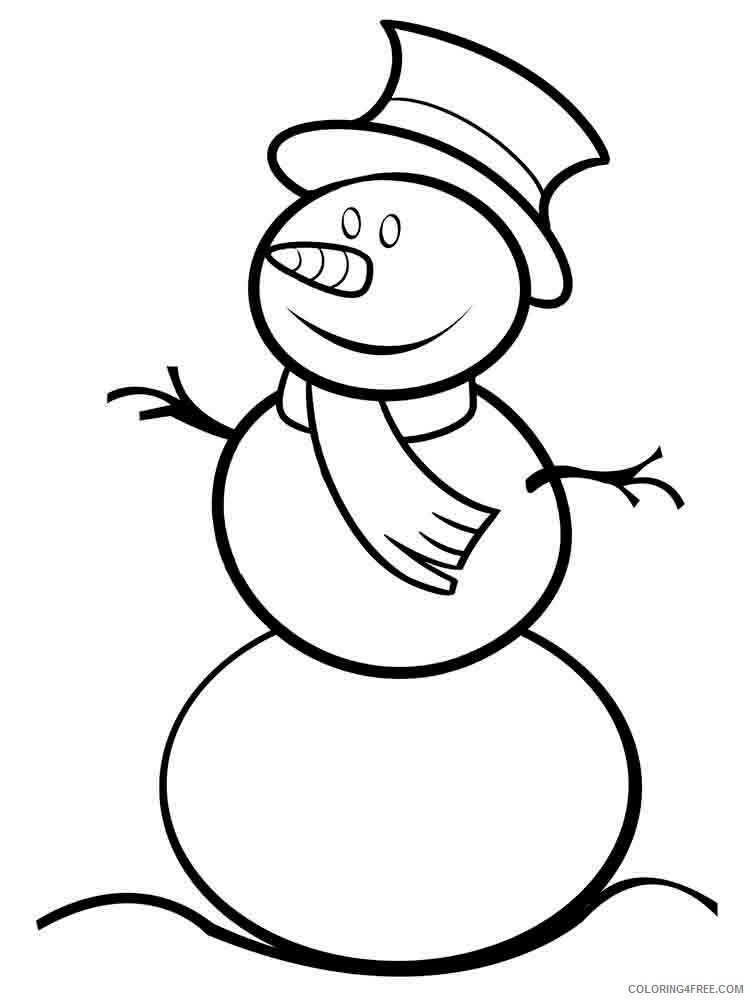 Snowman Coloring Pages Snowman 3 Printable 2021 5593 Coloring4free