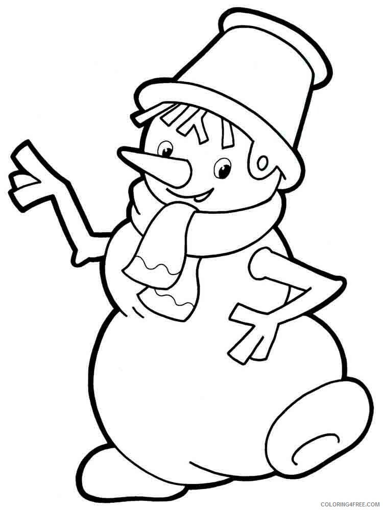 Snowman Coloring Pages Snowman 5 Printable 2021 5595 Coloring4free