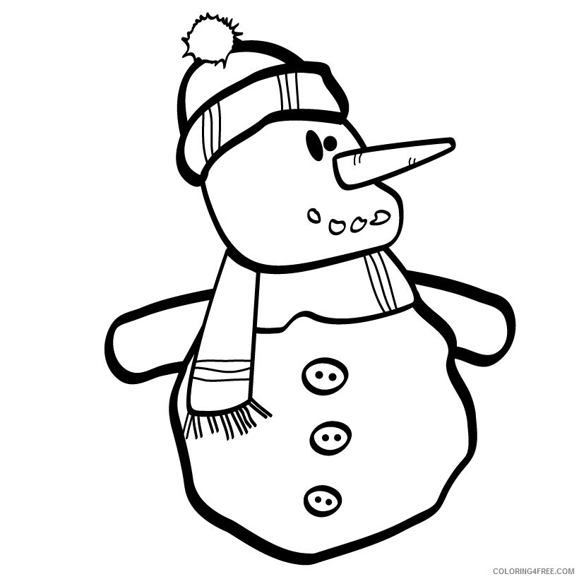 Snowman Coloring Pages Snowman For Kids 2 Printable 2021 5600 Coloring4free