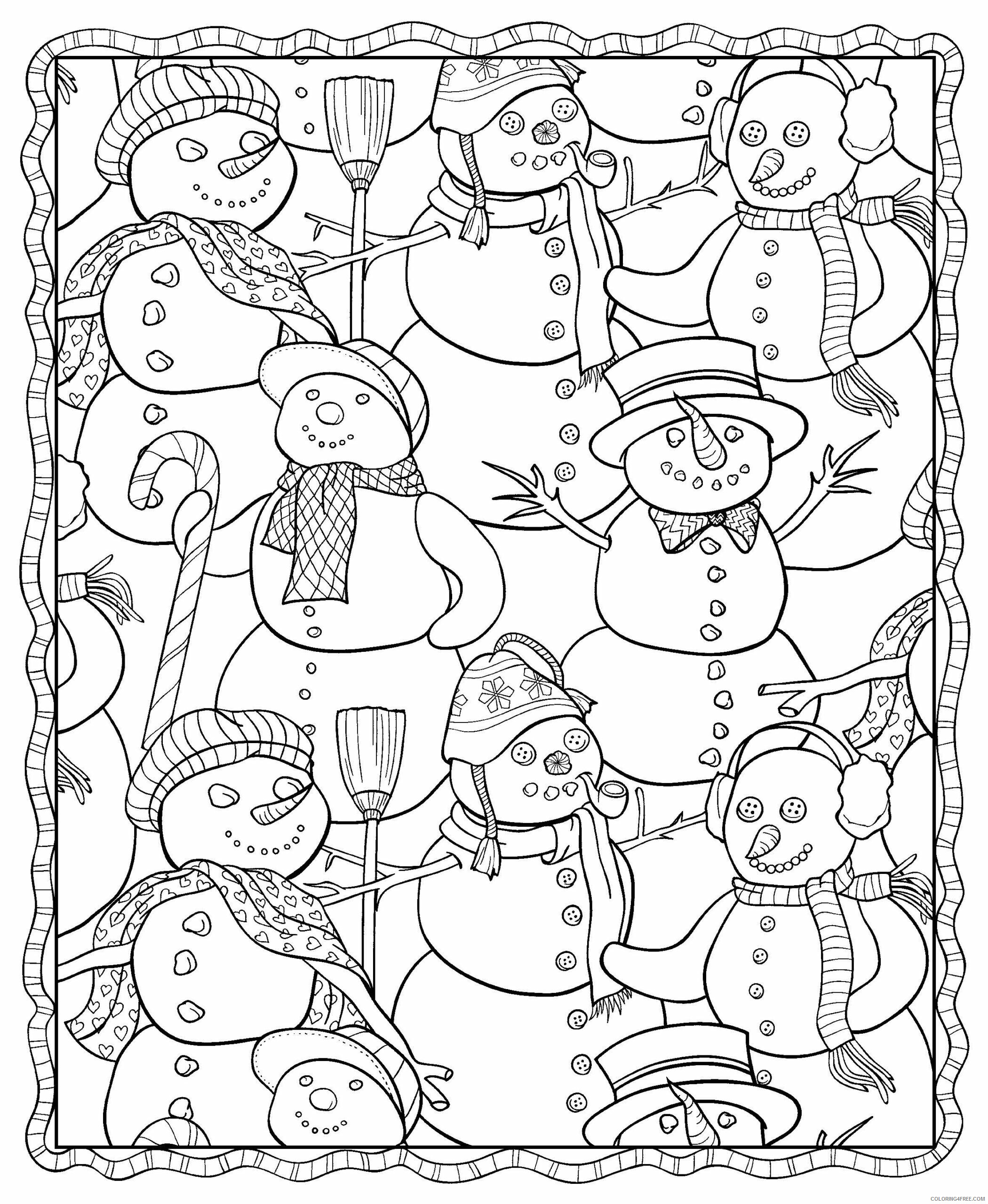 Snowman Coloring Pages Snowman Winter for Adults Printable 2021 5618 Coloring4free