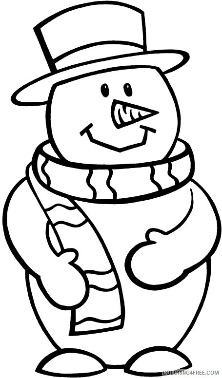 Snowman Coloring Pages Snowman for Kindergarten Printable 2021 5601 Coloring4free