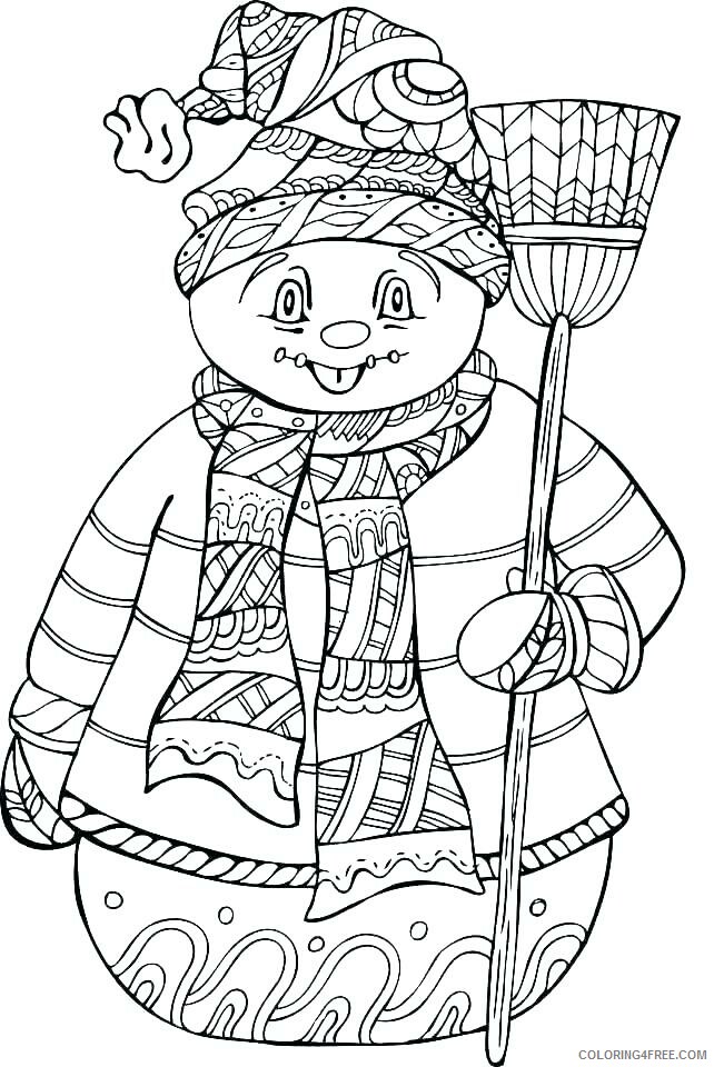 Snowman Coloring Pages Winter Snowman Printable 2021 5623 Coloring4free