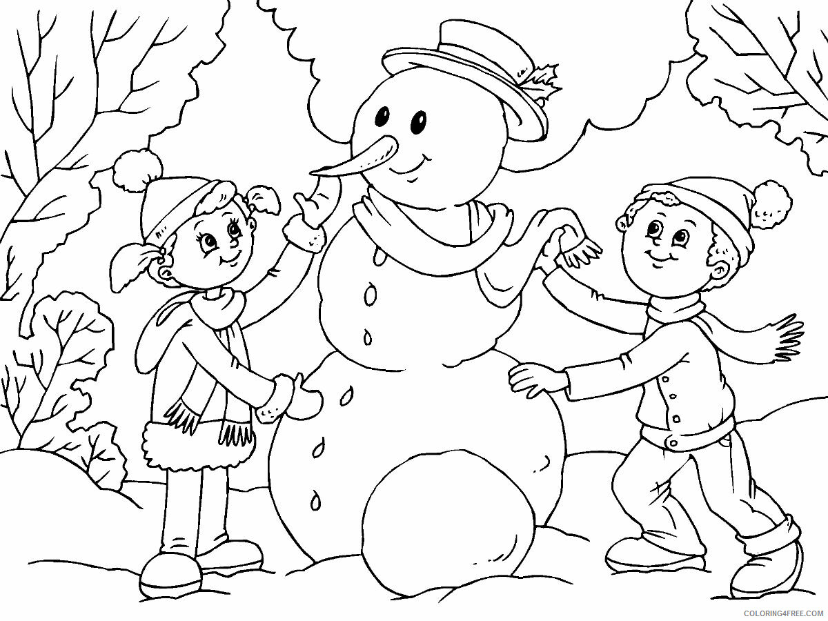 Snowman Coloring Pages build a snowman Printable 2021 5544 Coloring4free