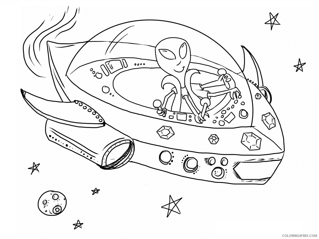 Space Coloring Pages Space Alien Printable 2021 5653 Coloring4free