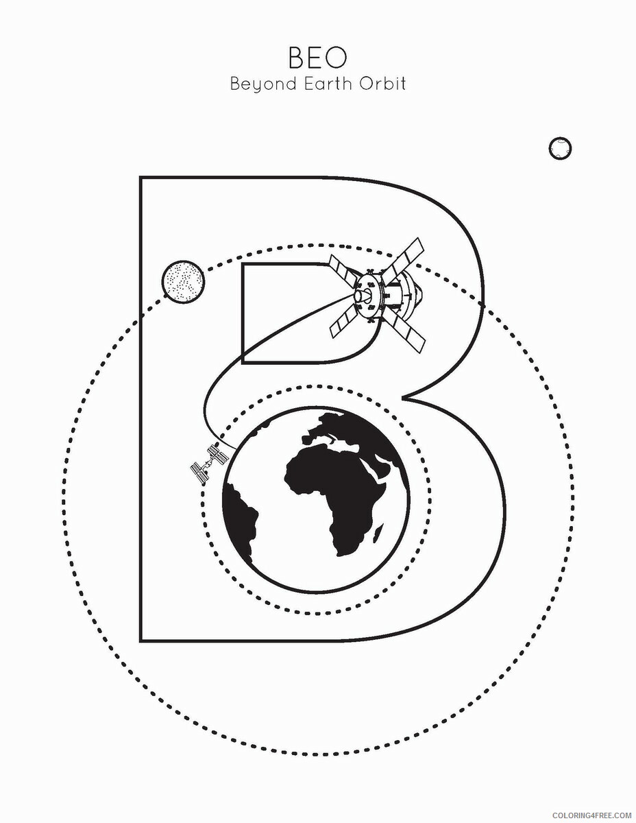 Space Coloring Pages space race alphabet b Printable 2021 5660 Coloring4free