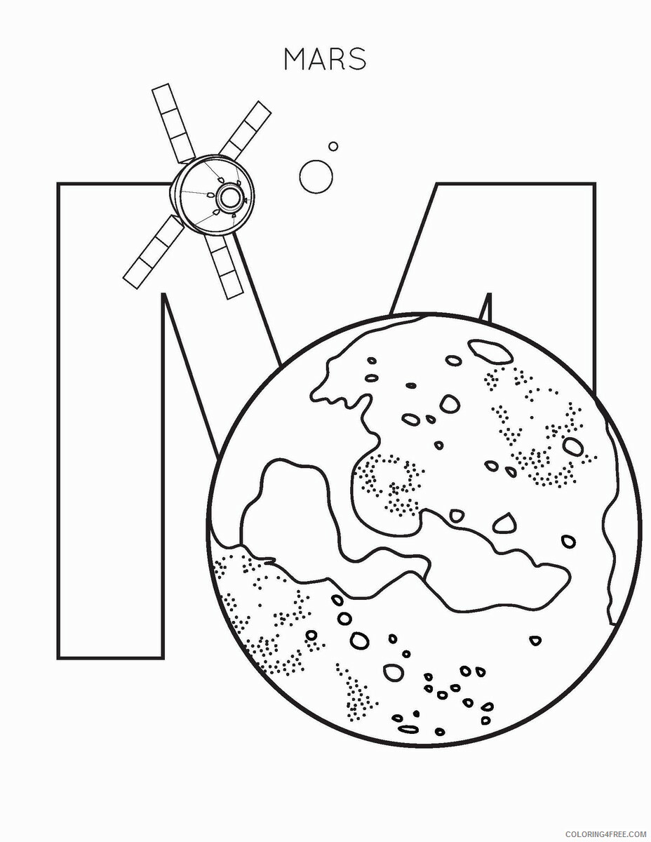Space Coloring Pages space race alphabet m Printable 2021 5671 Coloring4free