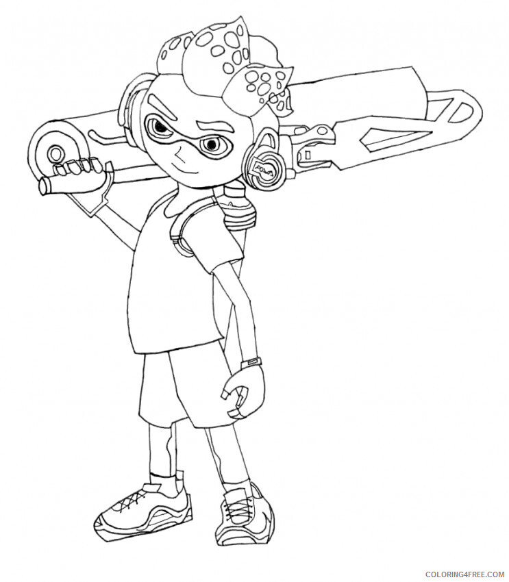 Splatoon Coloring Pages Splatoon Game Boy Character Printable 2021 5716 Coloring4free