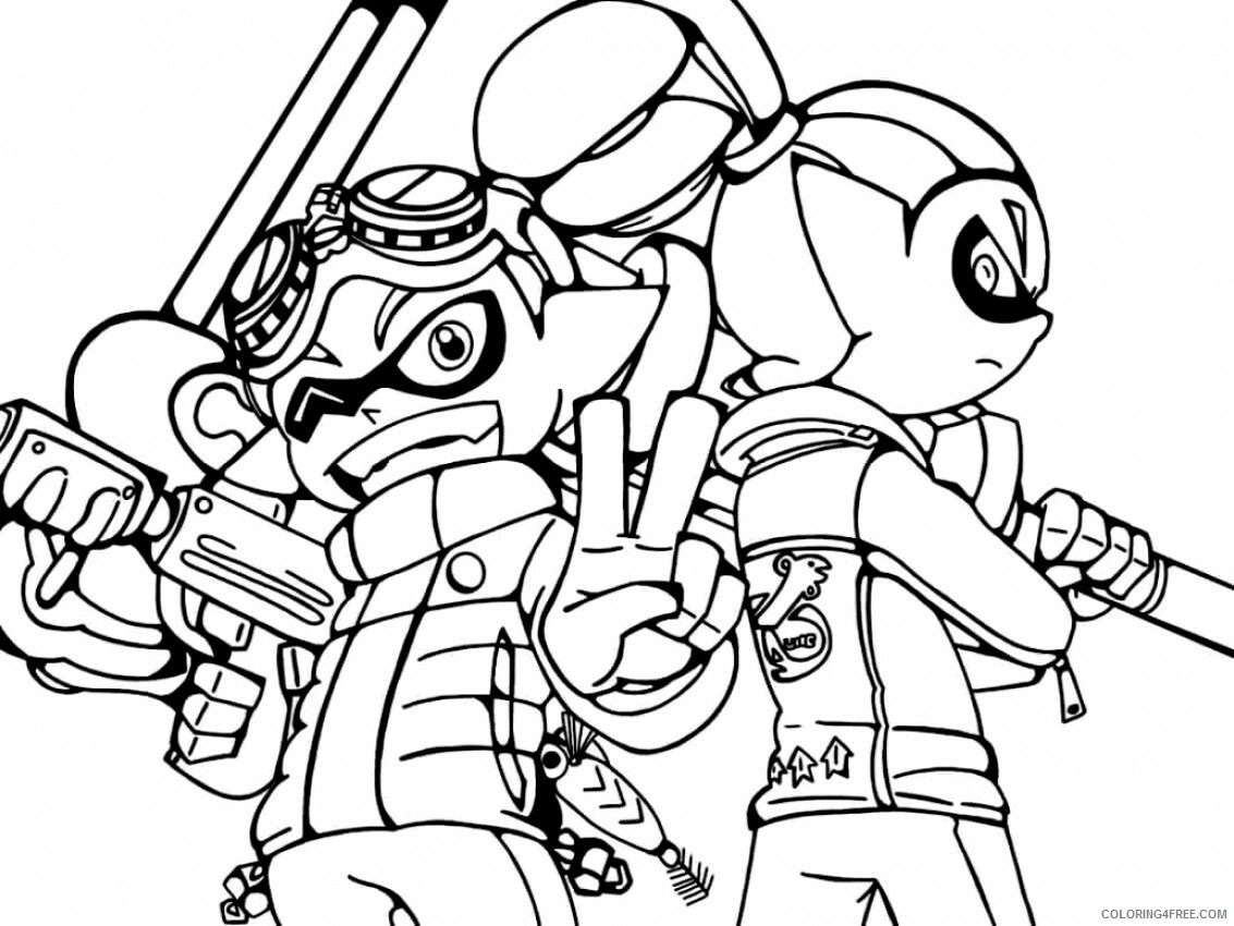 Splatoon Coloring Pages Splatoon Game Characters Printable 2021 5717 Coloring4free