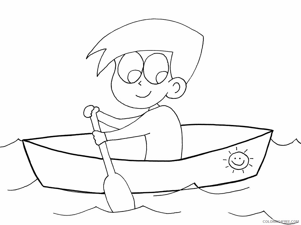 Sports Coloring Pages canoeing boy Printable 2021 5736 Coloring4free