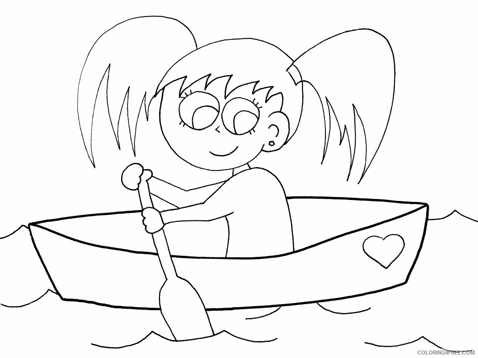 Sports Coloring Pages canoeing girl Printable 2021 5737 Coloring4free