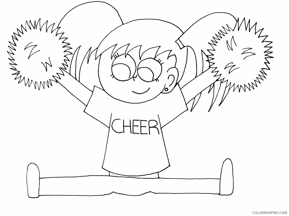 Sports Coloring Pages cheerleadertg Printable 2021 5741 Coloring4free
