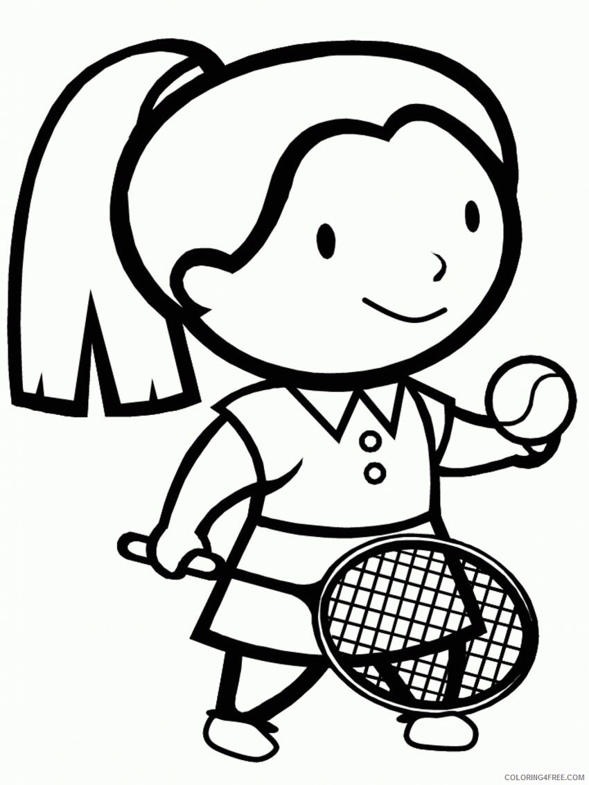 Sports Coloring Pages tennisloring kids playing sport girl of sports Printable 2021 Coloring4free