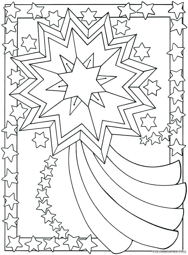 Star Coloring Pages Banner Stars Printable 2021 5847 Coloring4free