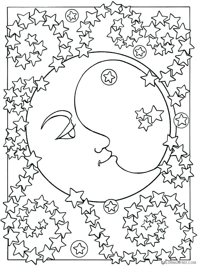 Star Coloring Pages Moon and Stars Printable 2021 5863 Coloring4free