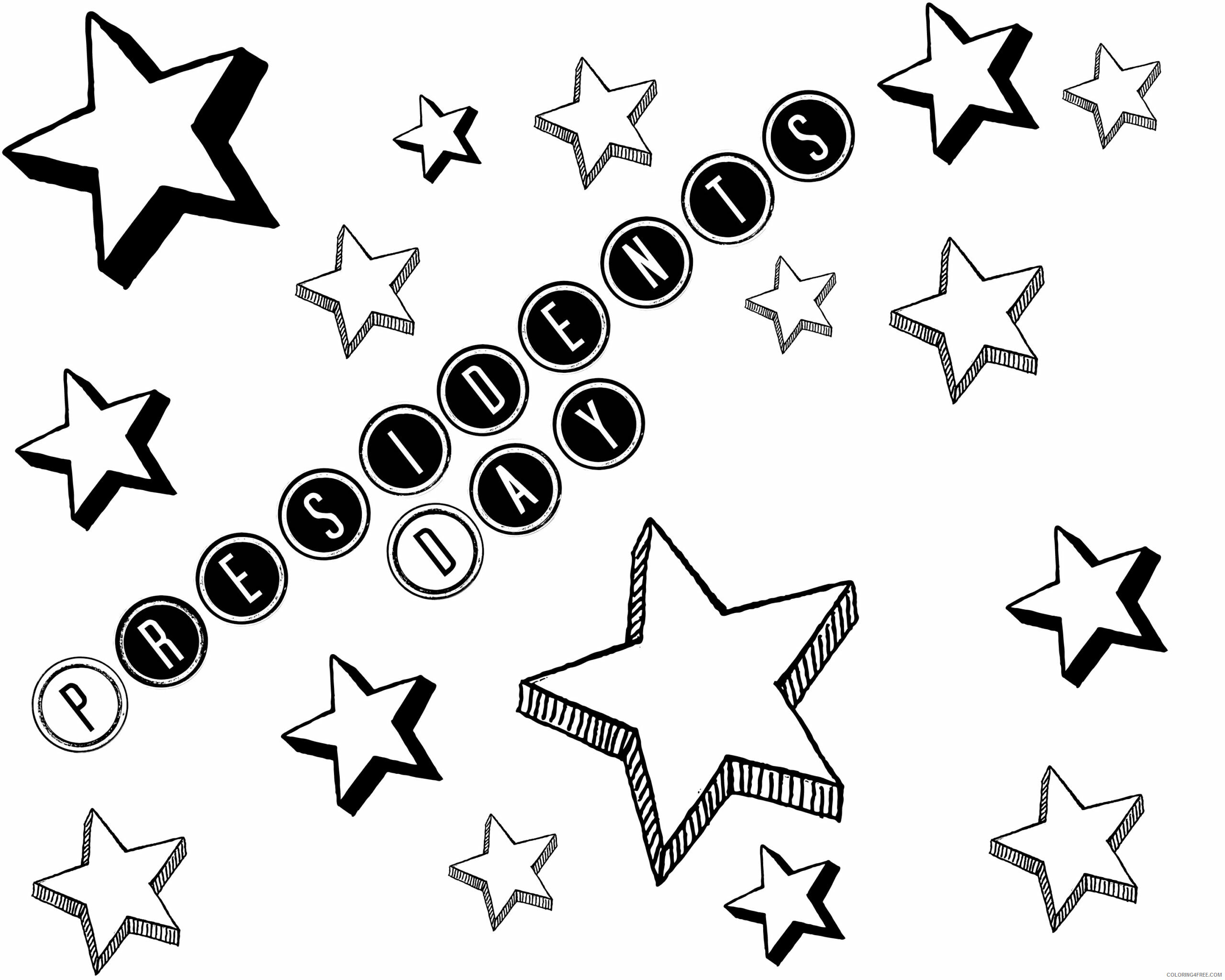 Star Coloring Pages Stars Presidents Day Printable 2021 5893 Coloring4free