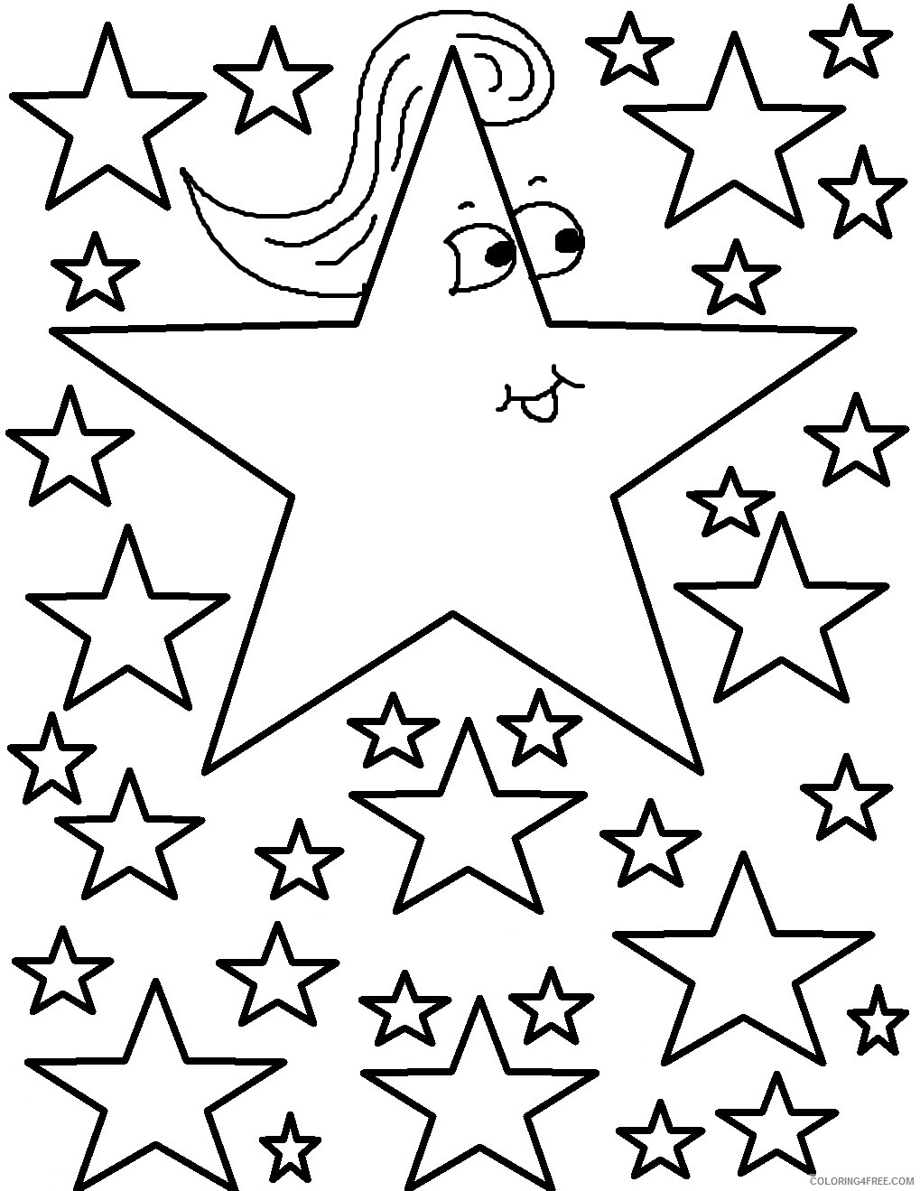 Star Coloring Pages Stars Printable 2021 5850 Coloring4free