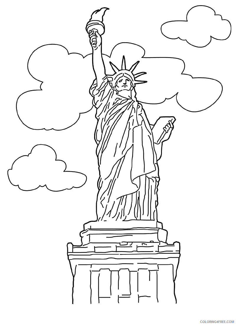 Statue of Liberty Coloring Pages Free Statue of Liberty Printable 2021 5900 Coloring4free