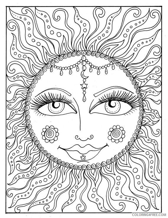 Sun Coloring Pages Sun Easy for Adults Printable 2021 5931 Coloring4free