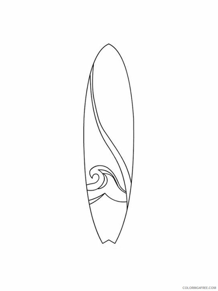 Surfboard Coloring Pages Surfboard 1 Printable 2021 5936 Coloring4free