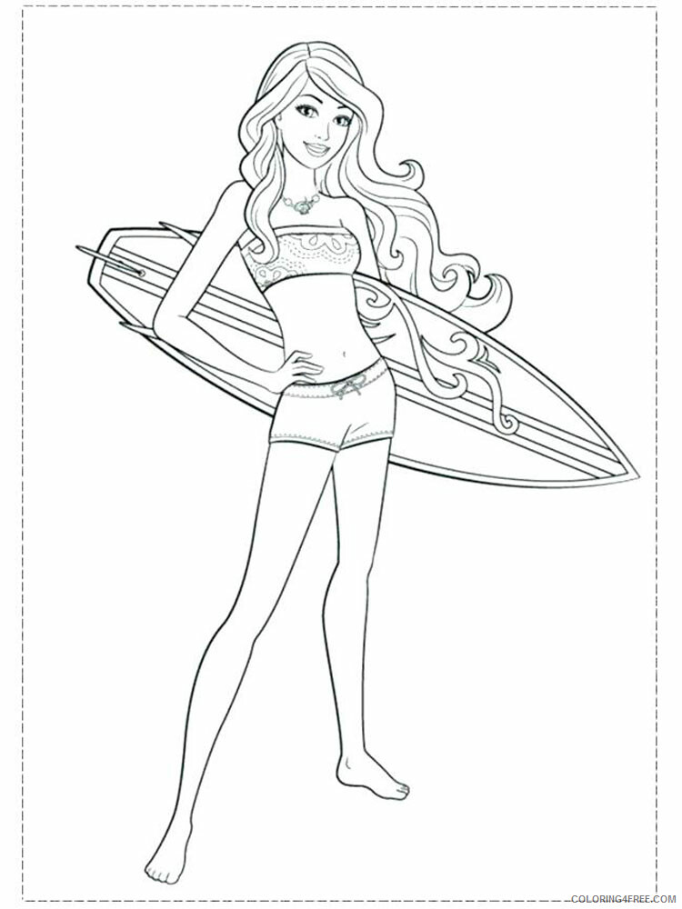Surfboard Coloring Pages Surfboard 10 Printable 2021 5937 Coloring4free