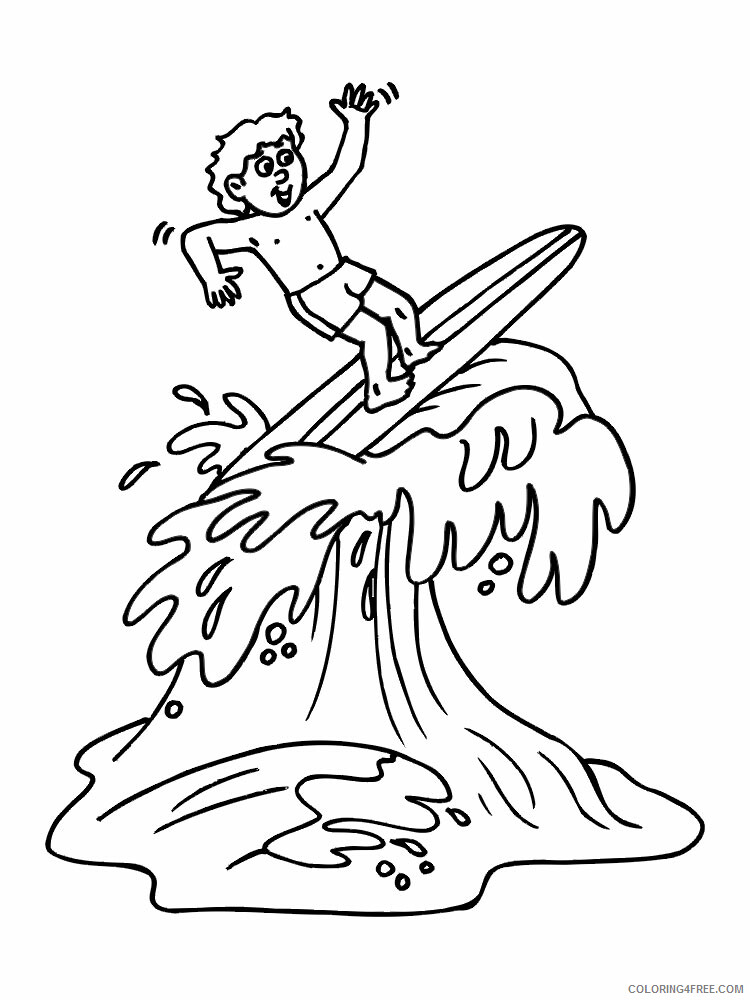 Surfboard Coloring Pages Surfboard 5 Printable 2021 5942 Coloring4free