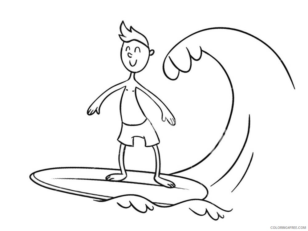 Surfboard Coloring Pages Surfboard 7 Printable 2021 5944 Coloring4free