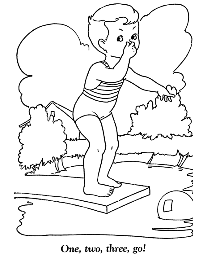 Swimming Coloring Pages June Swimming Printable 2021 5950 Coloring4free